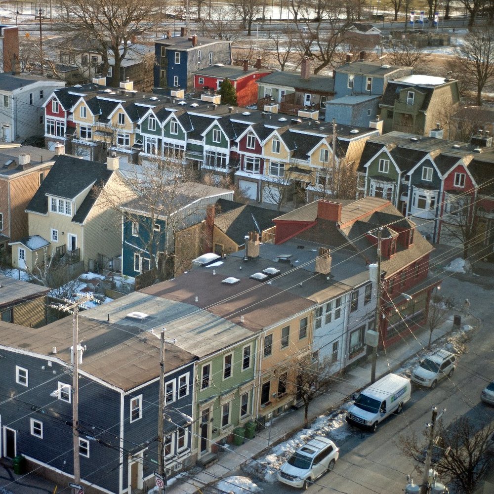 Colourful Houses on Bauer Street Postcard - Halifax, Nova Scotia, Canada